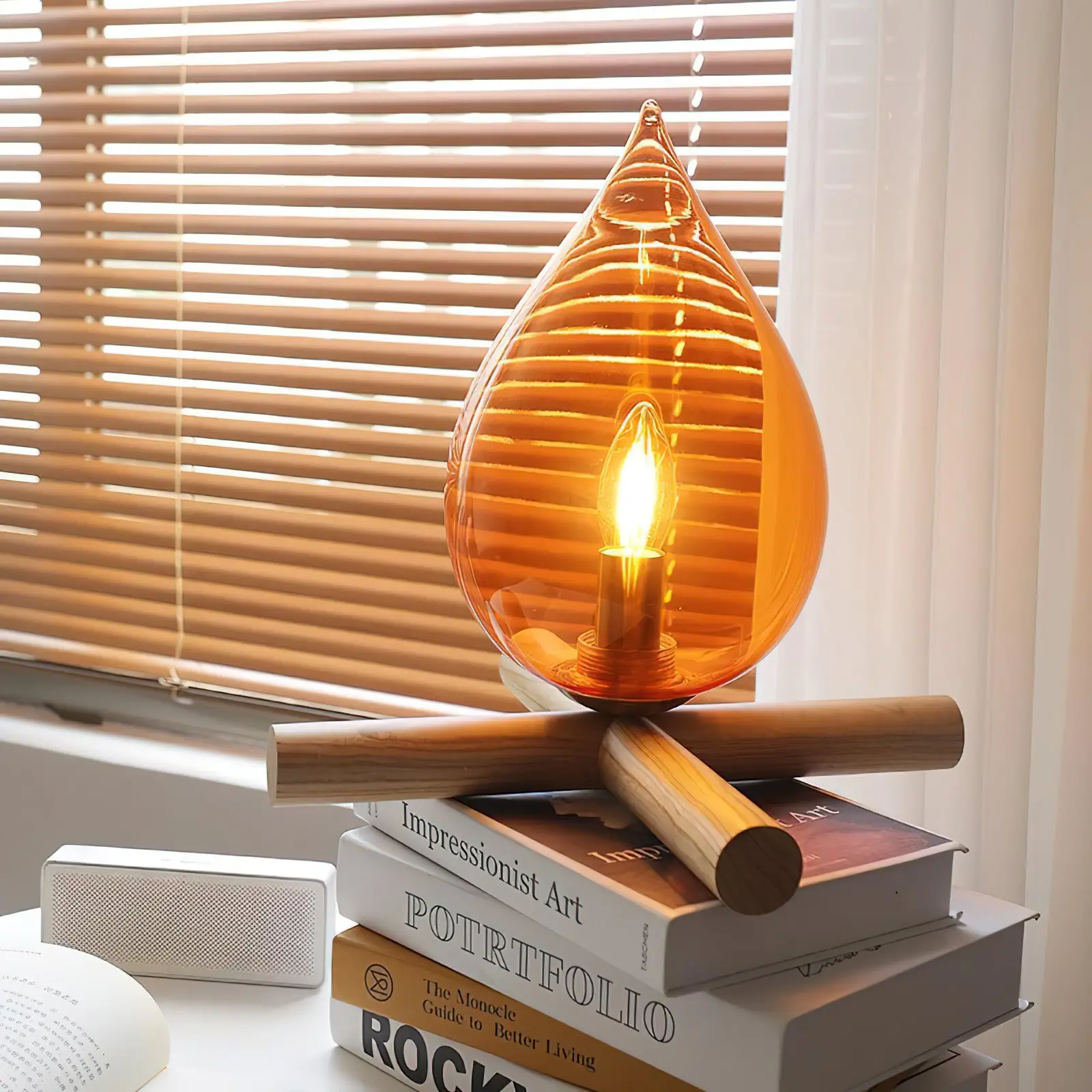 Camp Fire Glass Table Lamp - Image 5
