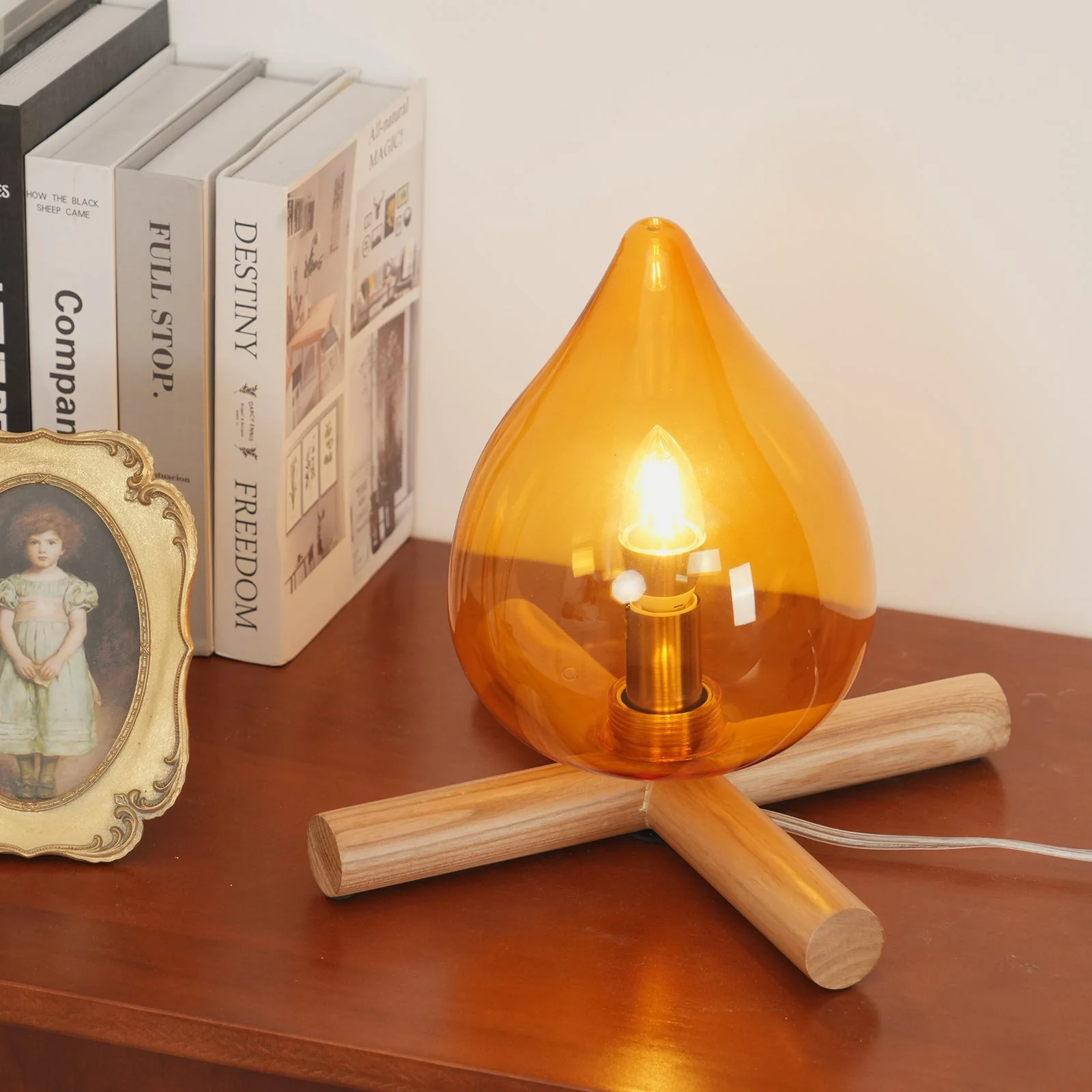 Camp Fire Glass Table Lamp - Image 3