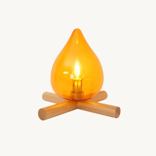 Camp Fire Glass Table Lamp