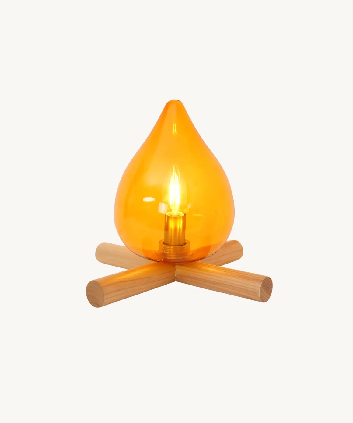 Camp Fire Glass Table Lamp